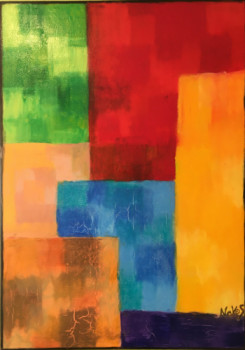 Contemporary work named « Scène de cubes », Created by NOKOS