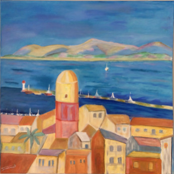 Named contemporary work « Le Port de St Tropez », Made by JOUANNET.M