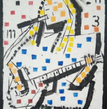 Named contemporary work « guitarist », Made by HARRY BARTLETT FENNEY