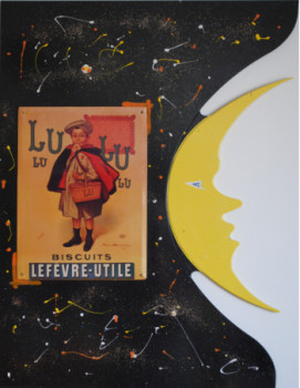 Named contemporary work « " Le p'tit Lu'Lu et la Lu'ne " », Made by GIL'BER PAUTLER