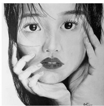 Named contemporary work « Portrait kim-jojo », Made by CHA_CREATION