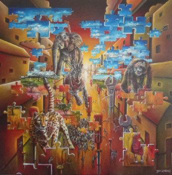 Contemporary work named « Le puzzle », Created by DAN' SCHAUB