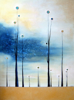 Contemporary work named « Endroit fleuri du désert technoïde », Created by LAURENT GAIGNEBET