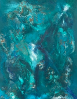 Contemporary work named « Tumulte de bleues », Created by SACHA