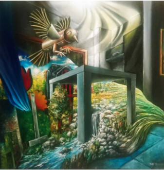 Contemporary work named « Oiseau mécanique », Created by DAN' SCHAUB
