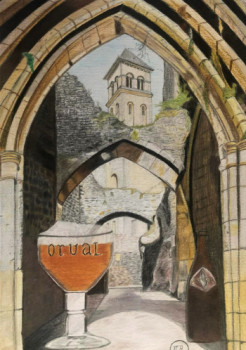 Named contemporary work « L'abbaye Notre-Dame d'Orval », Made by PIRDESSINS