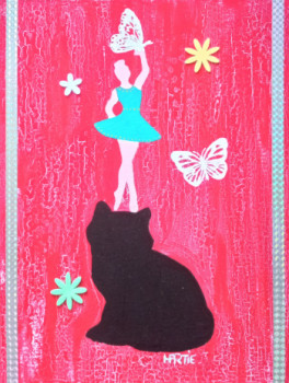 Named contemporary work « Danse avec mon Chat », Made by HARTIE