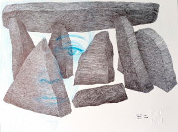 Named contemporary work « mémoire du temps », Made by FERREIRA-ROCHA / LUARFR