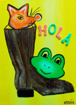 Contemporary work named « Hola », Created by HARTIE