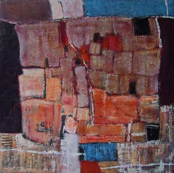 Named contemporary work « Composition au bleu », Made by JO LINDOR