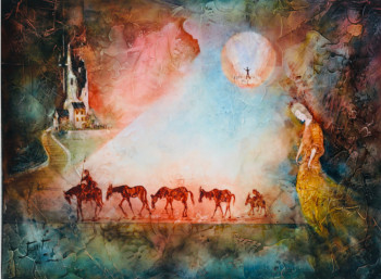 Contemporary work named « Chevaux de Don- Quichotte », Created by JEANNET