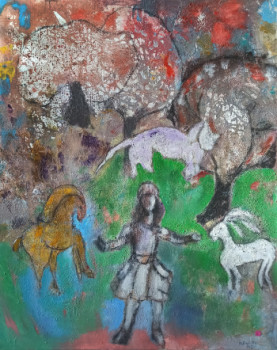 Contemporary work named « Le Manège des Animaux », Created by MARYSE DAVETTE