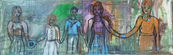 Contemporary work named « Les 5 Amis », Created by MARYSE DAVETTE