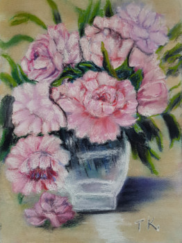 Contemporary work named « Les Pivoines », Created by THIRITHK
