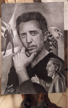 Contemporary work named « Portrait gad elmaleh », Created by LUIGI DEPP