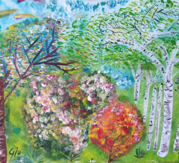 Contemporary work named « Campagne au printemps », Created by GIO