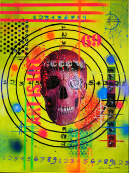 Named contemporary work « SKULL CIBLE », Made by CRAZYART DOMINIQUE DOERR