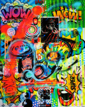 Named contemporary work « WOW », Made by CRAZYART DOMINIQUE DOERR