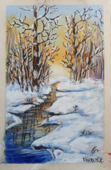 Contemporary work named « La Neige et le Ruisseau », Created by THIRITHK