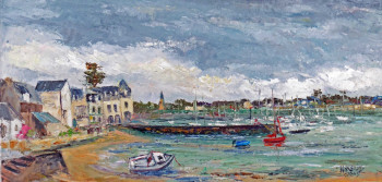 Named contemporary work « Ile Tudy : la disue vue de l'abri du marin », Made by MICHEL HAMELIN