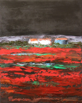 Named contemporary work « Cabanes dans le marais », Made by JEAN-FRANçOIS CLEMENCEAU