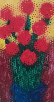 Named contemporary work « ten red flowers », Made by HARRY BARTLETT FENNEY