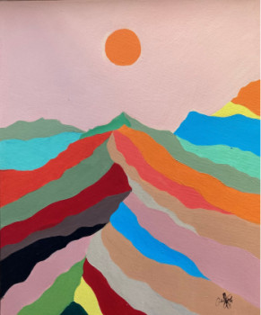 Named contemporary work « Graphic mountains », Made by NINON GAUTHIER