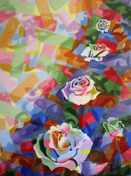Contemporary work named « Roses », Created by STINCKWICH