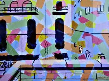 Contemporary work named « Du balcon d'en face », Created by STINCKWICH