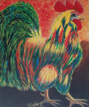 Contemporary work named « Le Coq », Created by THIRITHK