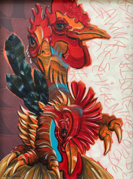 Contemporary work named « Coq Louis », Created by L.MESSAGER