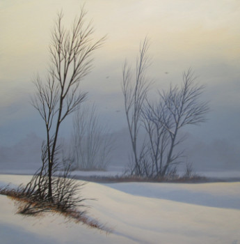 Named contemporary work « matin d'hiver », Made by YVES OGIER