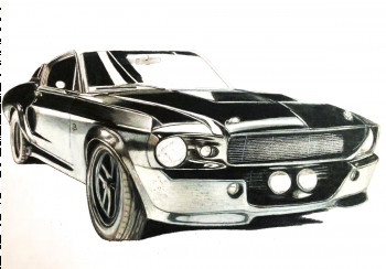 Named contemporary work « Ford Mustang », Made by PIRDESSINS