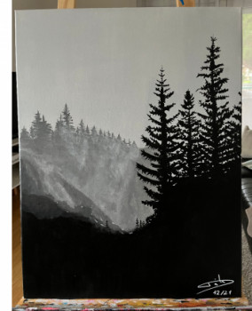 Named contemporary work « Black Forest », Made by DAVID