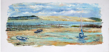 Named contemporary work « La dune du pyla vue du Grand Piquey 2 », Made by MICHEL HAMELIN