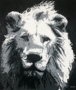 Contemporary work named « Big Lion », Created by NAMA ARTE