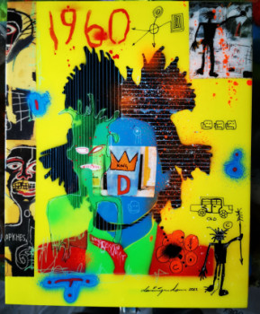 Named contemporary work « BASQUIAT COLORS », Made by CRAZYART DOMINIQUE DOERR