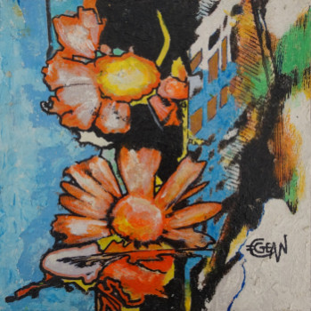 Named contemporary work « FLOWER POWER », Made by CLAUDE GEAN