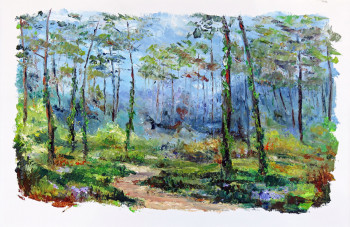 Contemporary work named « Lierre dans la forêt. », Created by MICHEL HAMELIN