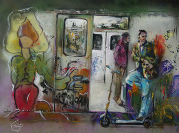 Named contemporary work « COMMUTERS "les banlieusards" », Made by DUC GENEVIEVE