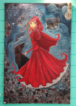 Named contemporary work « Le grand chaperon rouge », Made by GINIE AL