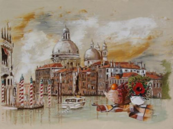 Named contemporary work « venise grand canal », Made by FRANçOIS LASSERE