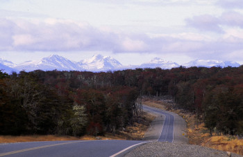 Named contemporary work « Vue sur la cordillère des Andes. Patagonie », Made by DOMINIQUE LEROY