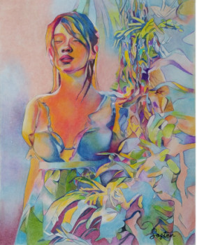 Contemporary work named « La fille des îles », Created by SOSTEN