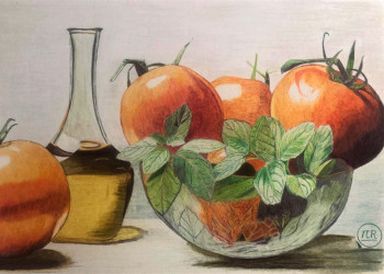Contemporary work named « Récolte de tomates », Created by PIRDESSINS