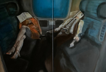 Named contemporary work « Train de nuit , train de vie », Made by FRANçOIS RENé