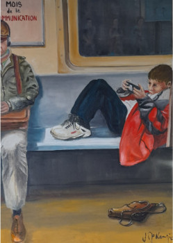 Named contemporary work « Metro 2 », Made by MC KENZIE