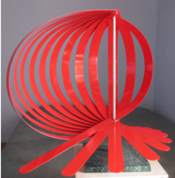Contemporary work named « les Voiles Rouges . sculpture modulable 690 . », Created by JEAN PAUL BOYER
