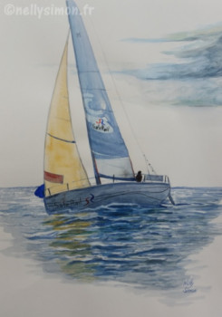 Contemporary work named « Solitaire du figaro 2 », Created by NELLY SIMON