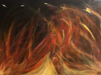 Contemporary work named « Le feu », Created by AUDE N